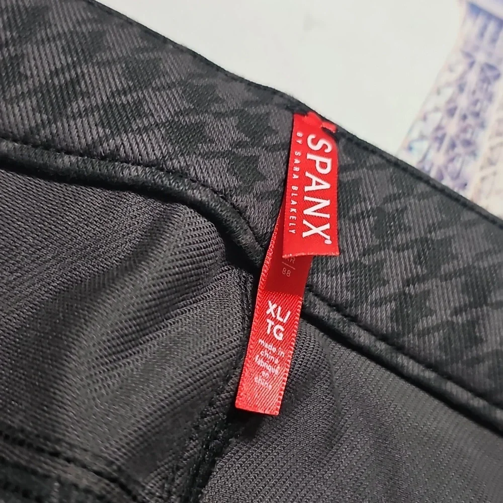 Spanx Black and Gray Houndstooth High Waist Leggings Pants Size XL - Picture 3 of 5